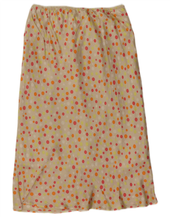Saia maxi feminina VINTAGE W26 pequena bolinha bege