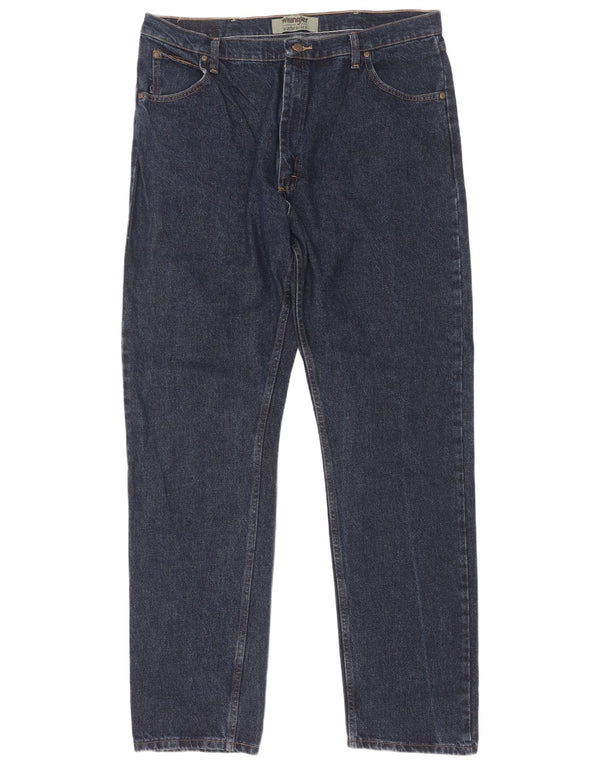 Wrangler Mens Straight Jeans W40 L36 Azul Marinho Algodão