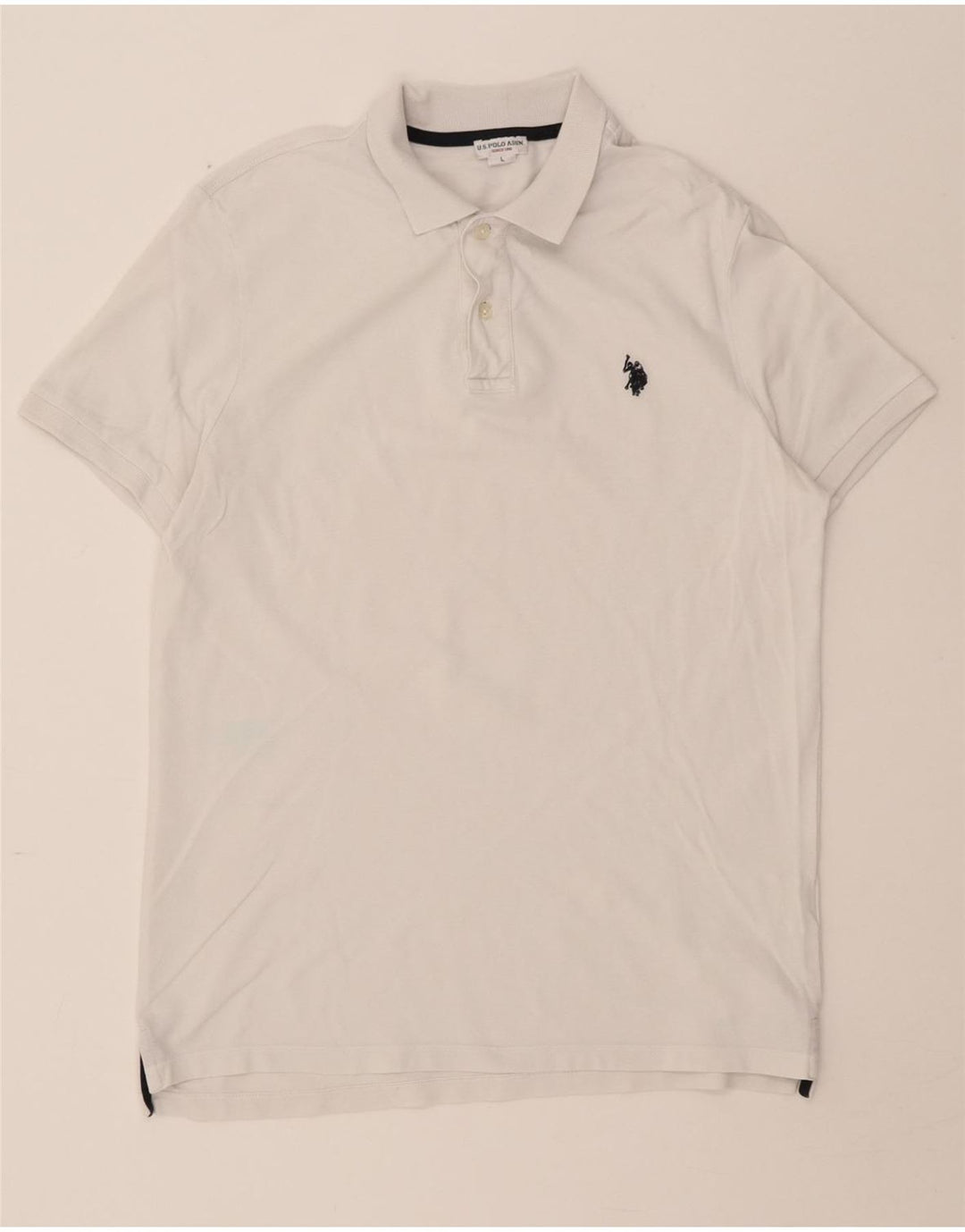 U.S. POLO ASSN. Mens Polo Shirt Large White Cotton Vintage U.S. Polo Assn. and Second-Hand U.S. Polo Assn. from Messina Hembry 