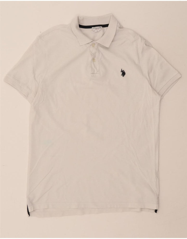 U.S. POLO ASSN. Mens Polo Shirt Large White Cotton Vintage U.S. Polo Assn. and Second-Hand U.S. Polo Assn. from Messina Hembry 
