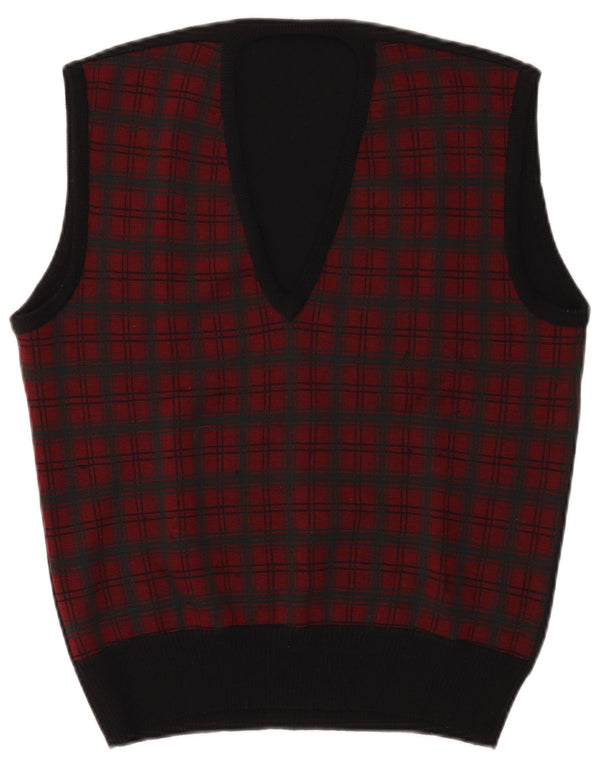 Colete masculino vintage regata pequena xadrez vermelha