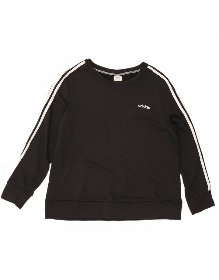 Adidas Womens Climalite Sweatshirt Jumper UK 20/22 XL Preto Poliéster