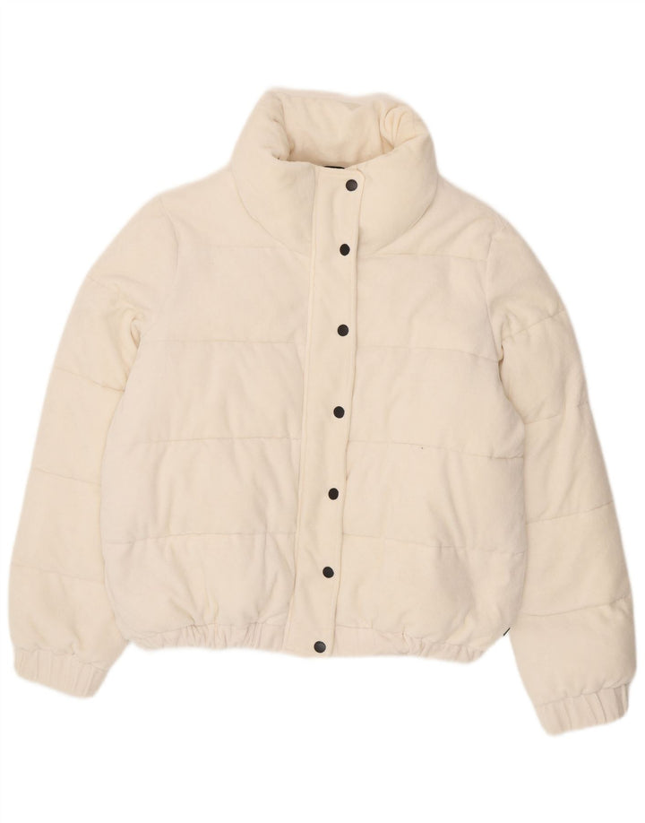 Jaqueta acolchoada feminina Dkny UK 16 grande algodão branco