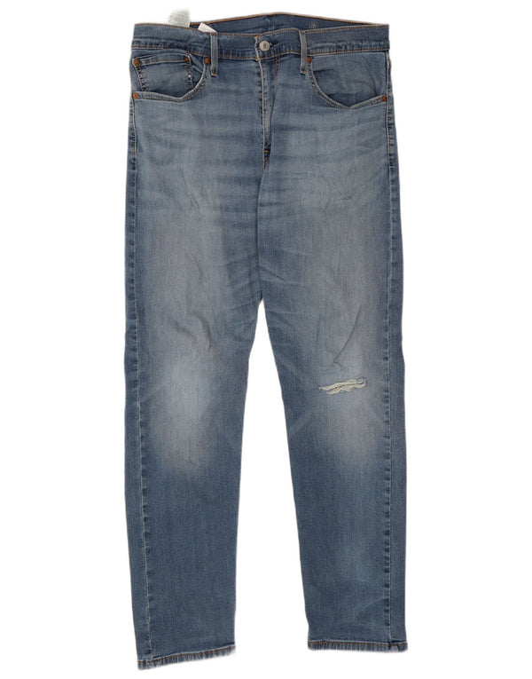 Levi's Masculino 512 Distressed Slim Tapered Jeans W33 L30 Azul Algodão