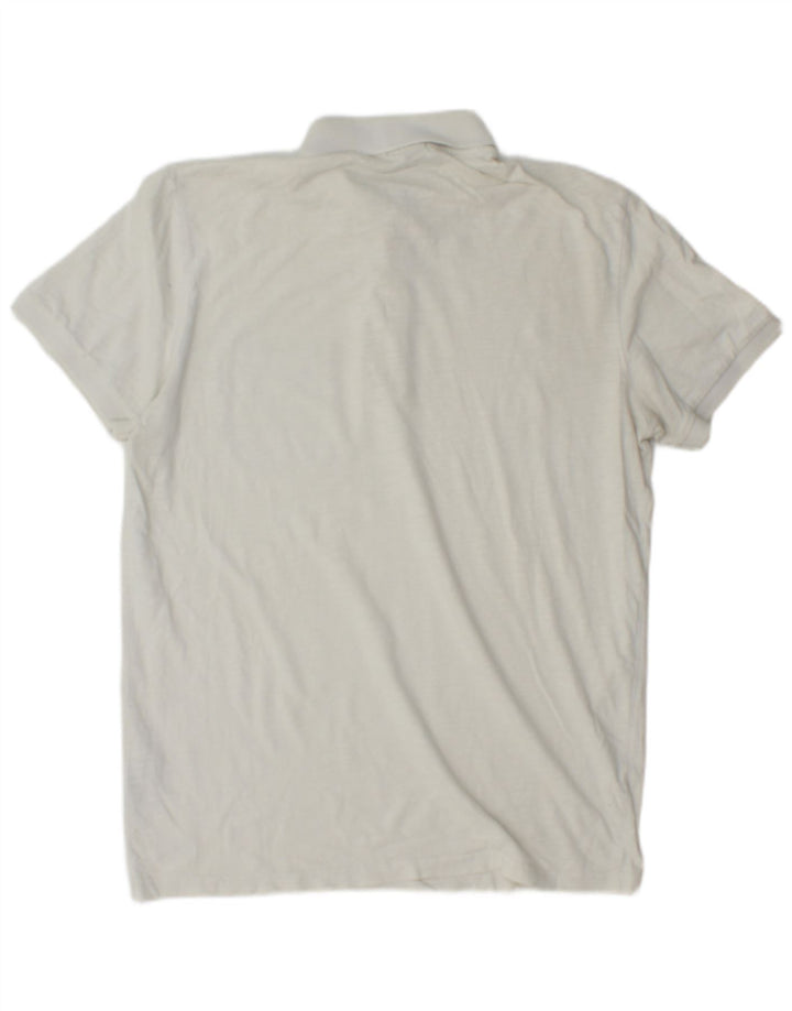 Camisa polo masculina Jack & Jones pequena de algodão branco