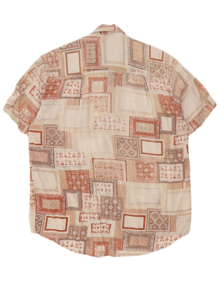 Camisa masculina de manga curta Harrison & Son média multicolorida geométrica
