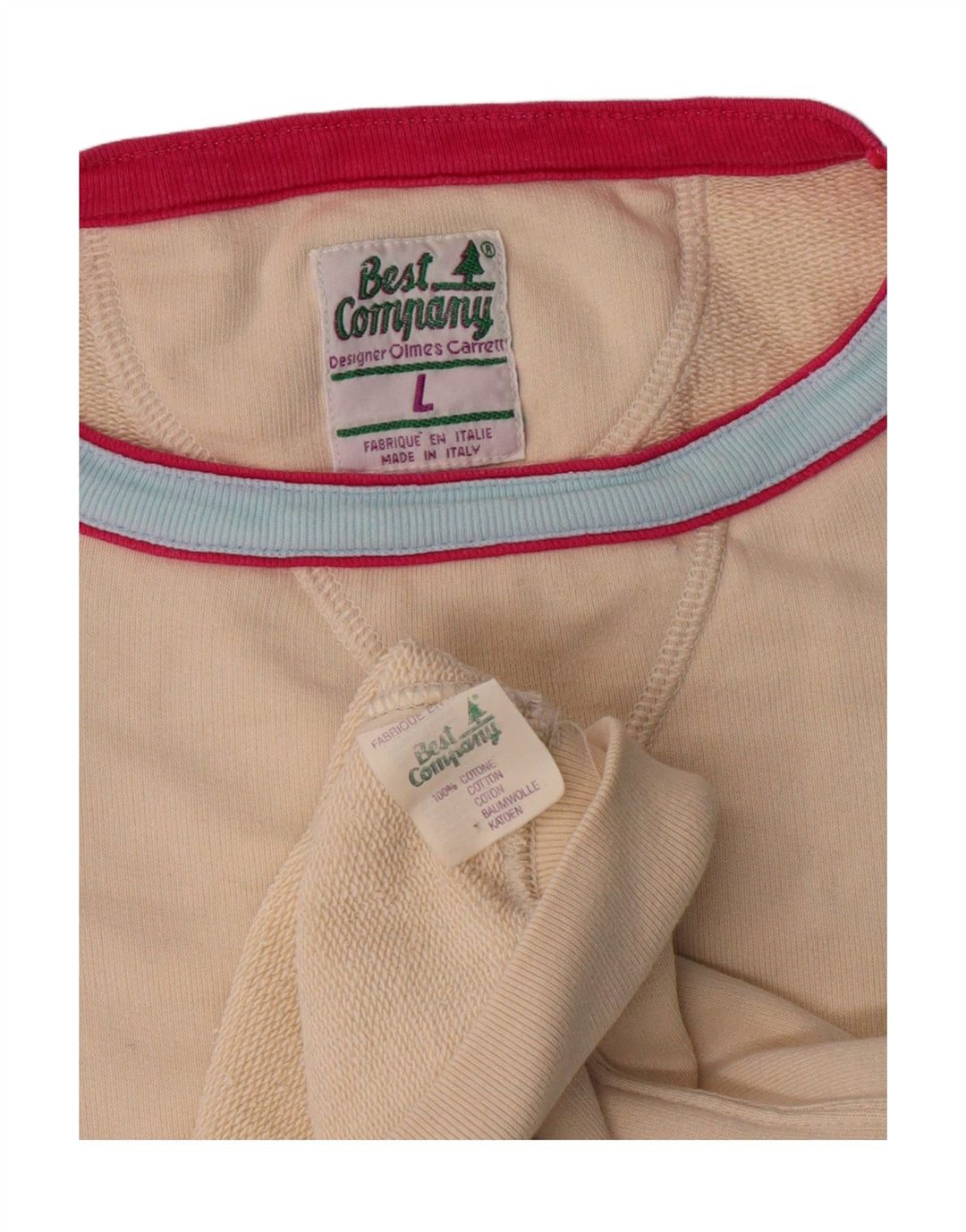 Suéter masculino com estampa gráfica de manga curta da Best Company, grande algodão bege