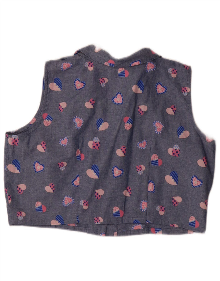 Conjunto de saia feminina vintage de 2 peças médio W32 azul geométrico