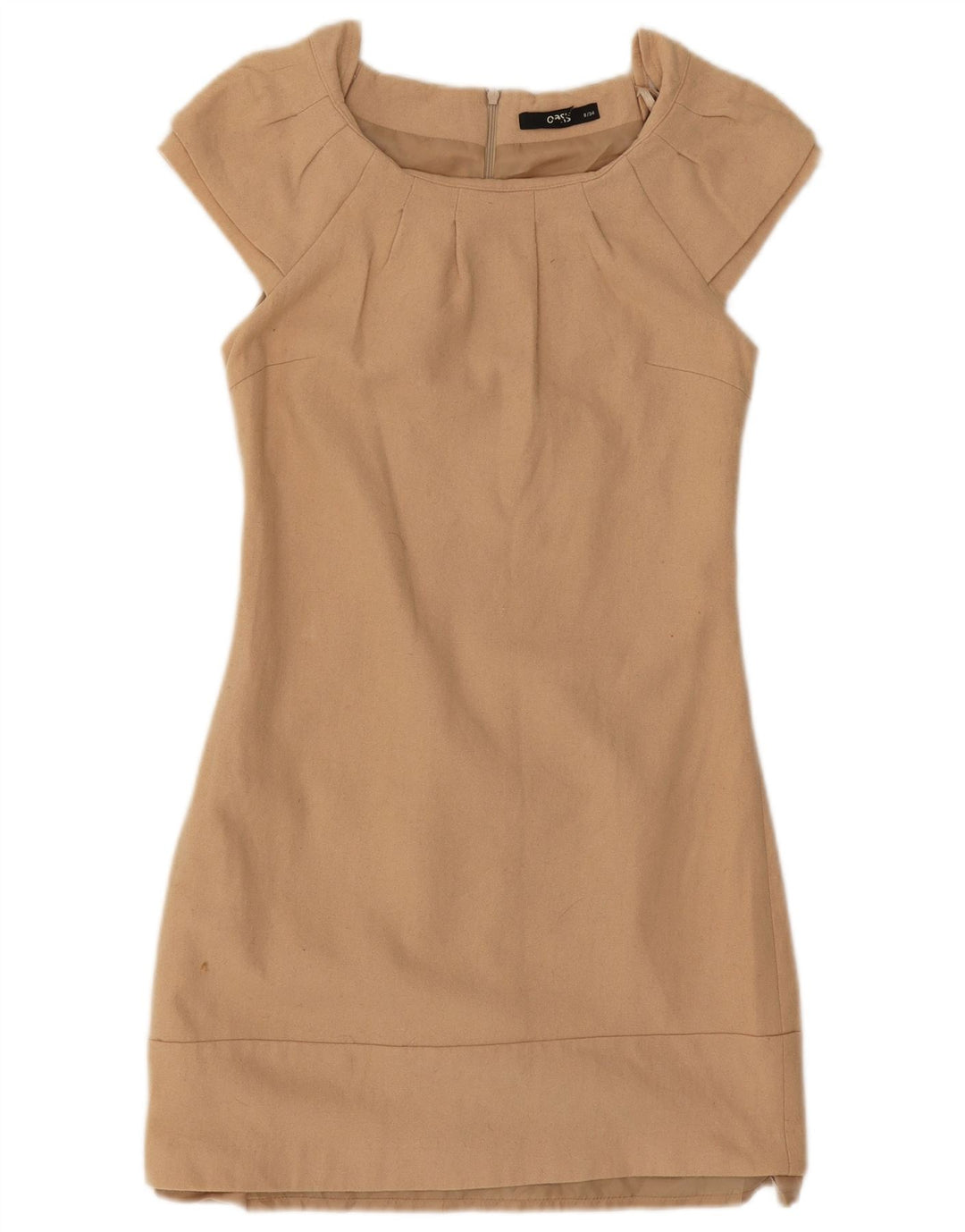 Vestido bainha feminino Oasis UK 8 pequeno lã bege