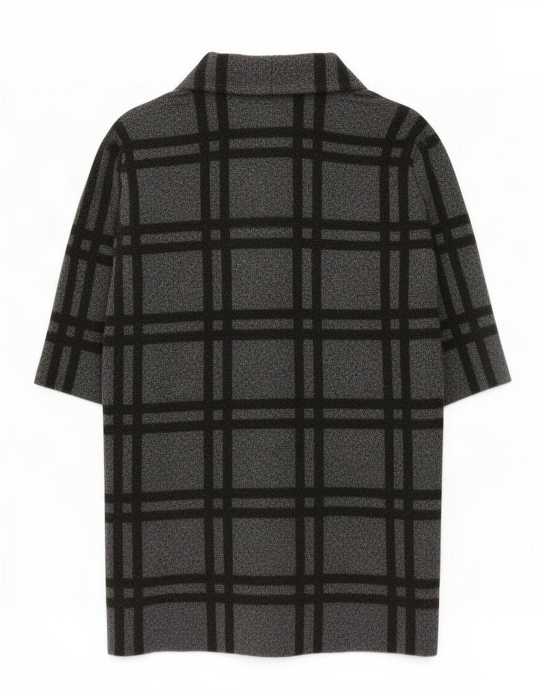 Sobretudo oversized feminino Zara UK 16 grande poliéster xadrez cinza