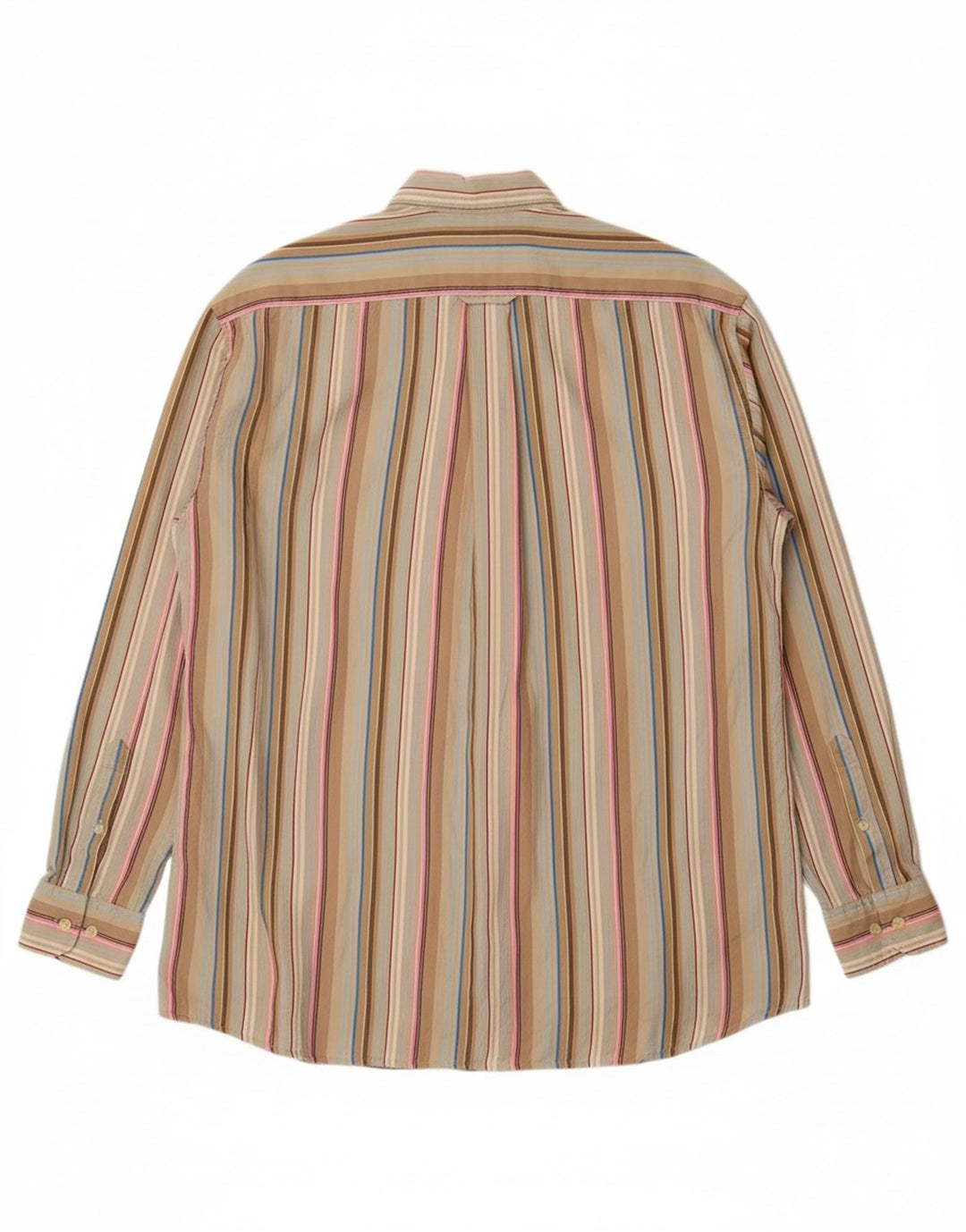 Camisa masculina GANT regular fit grande algodão listrado bege
