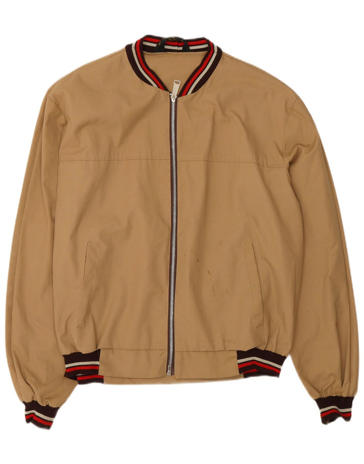 Jaqueta bomber masculina VINTAGE IT 48 algodão bege médio