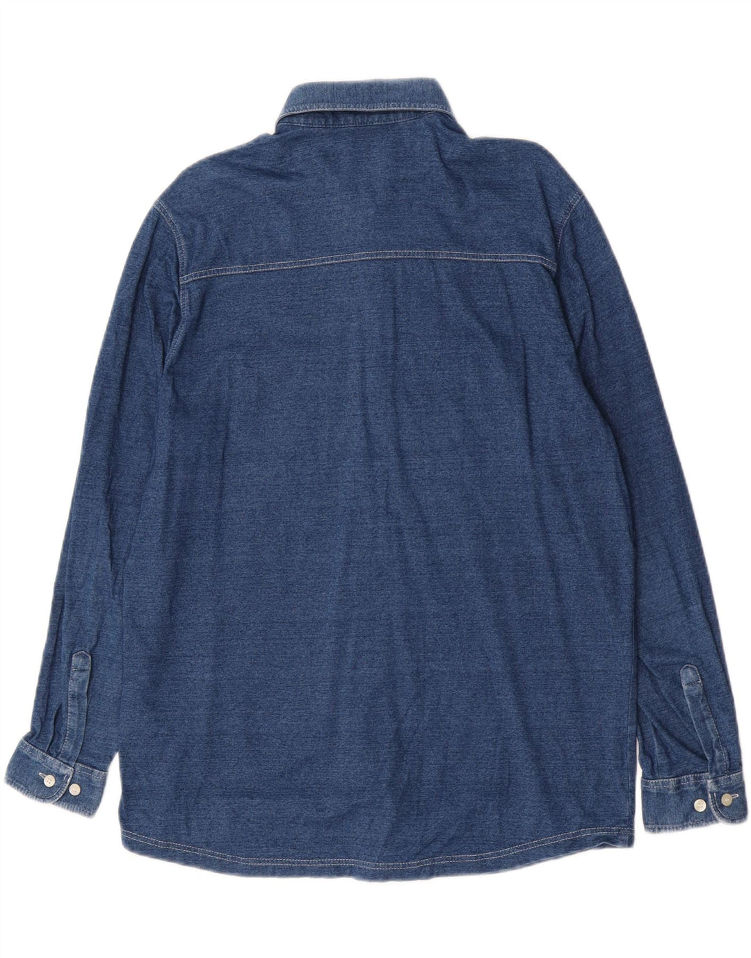Camisa feminina Marks & Spencer Reino Unido 14 algodão azul marinho médio