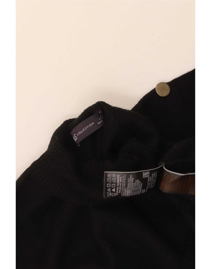 Suéter feminino Marks & Spencer com gola tartaruga Reino Unido 12 médio preto