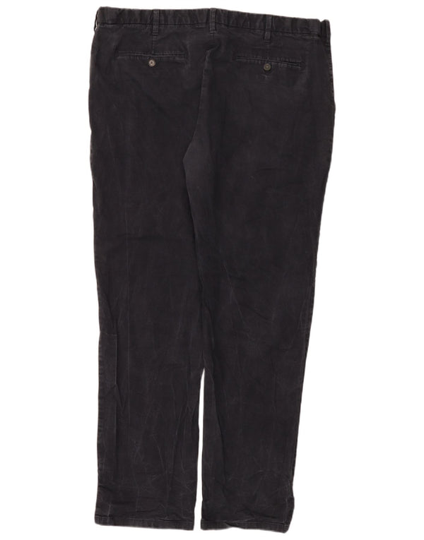 Calça chino masculina reta regular Marks & Spencer W42 L33 azul marinho