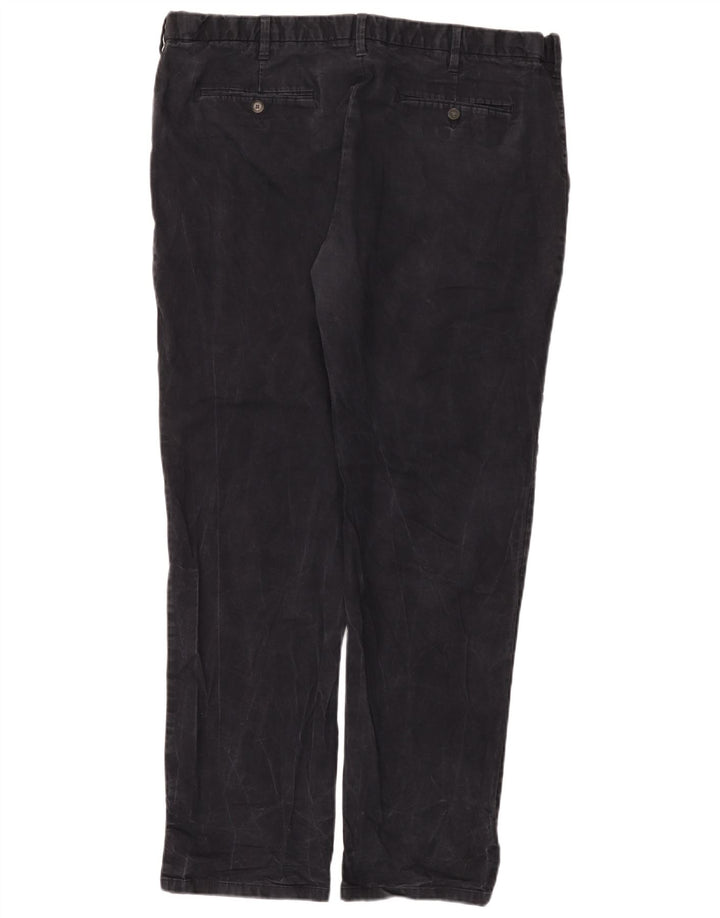 Calça chino masculina reta regular Marks & Spencer W42 L33 azul marinho