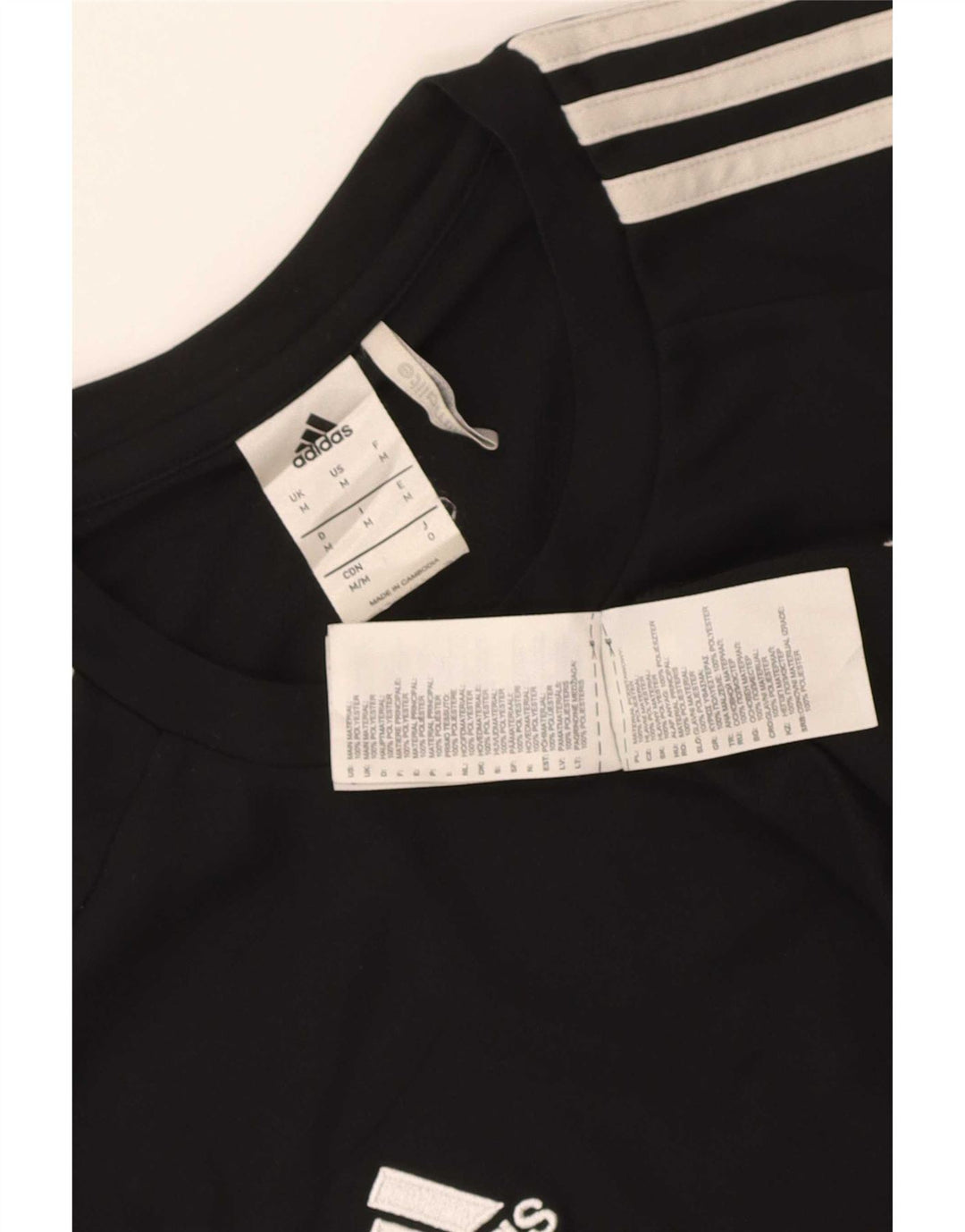Adidas Mens Climalite Camiseta Top Médio Preto Colorblock Poliéster