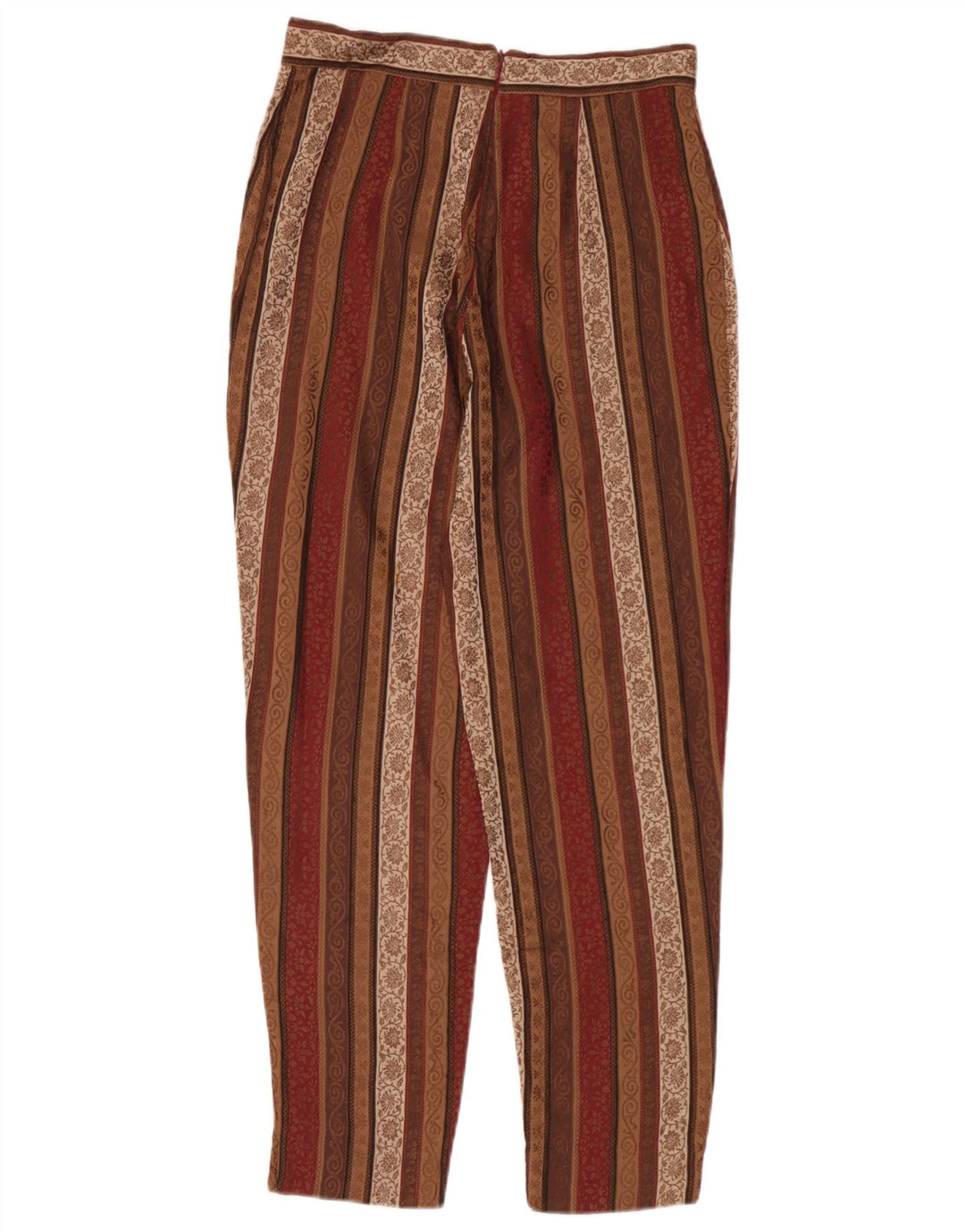 Calça casual feminina vintage IT 44 médio W26 L27 listrado multicolorido
