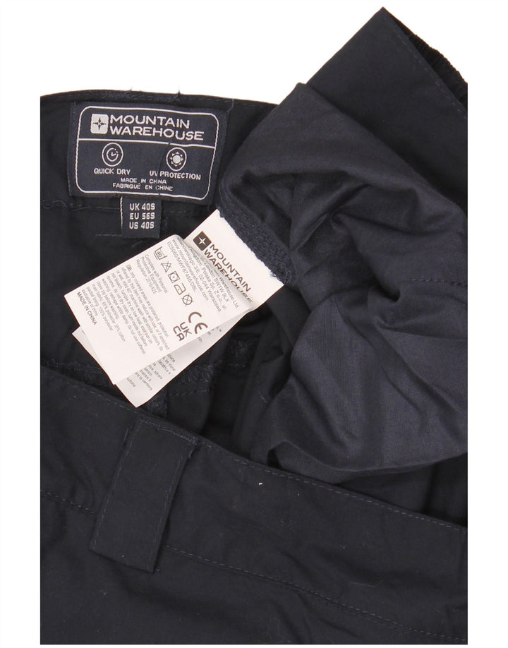 Calças cargo regulares masculinas Mountain Warehouse W40 L30 poliéster azul marinho