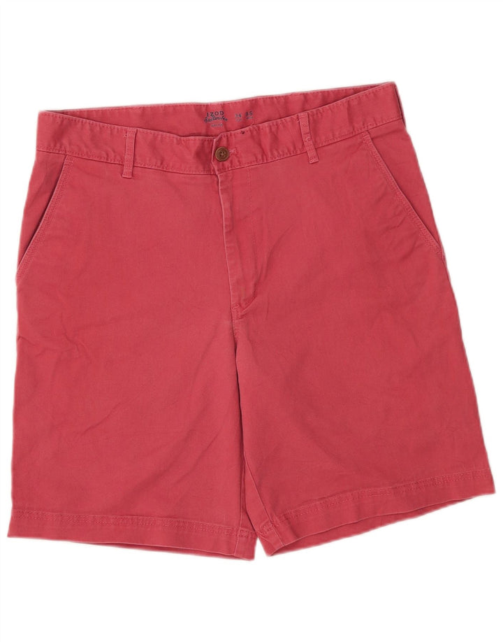 Izod Mens Salt Water Chino Shorts W34 Grande Algodão Rosa