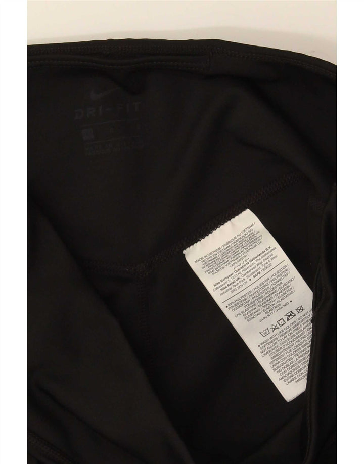 Leggings Nike Dri Fit Graphic Crop Femininas UK 14 Grande Poliéster Preto