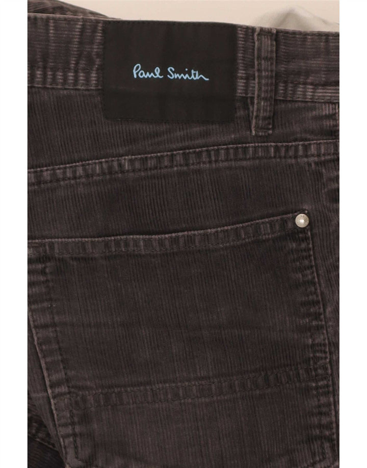 Calça masculina Paul Smith Bootcut veludo cotelê W32 L31 algodão cinza