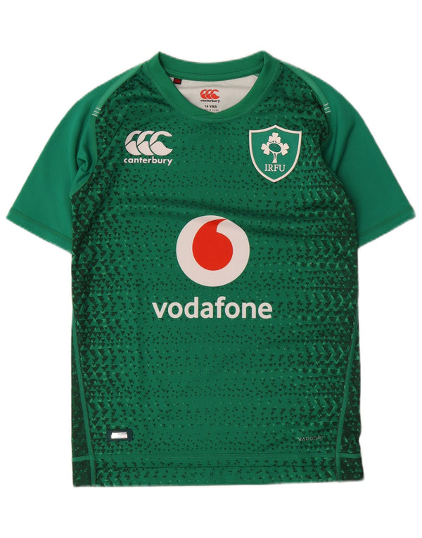 CANTERBURY Boys IRFU Graphic Camiseta Top 13-14 Anos Verde Geométrico