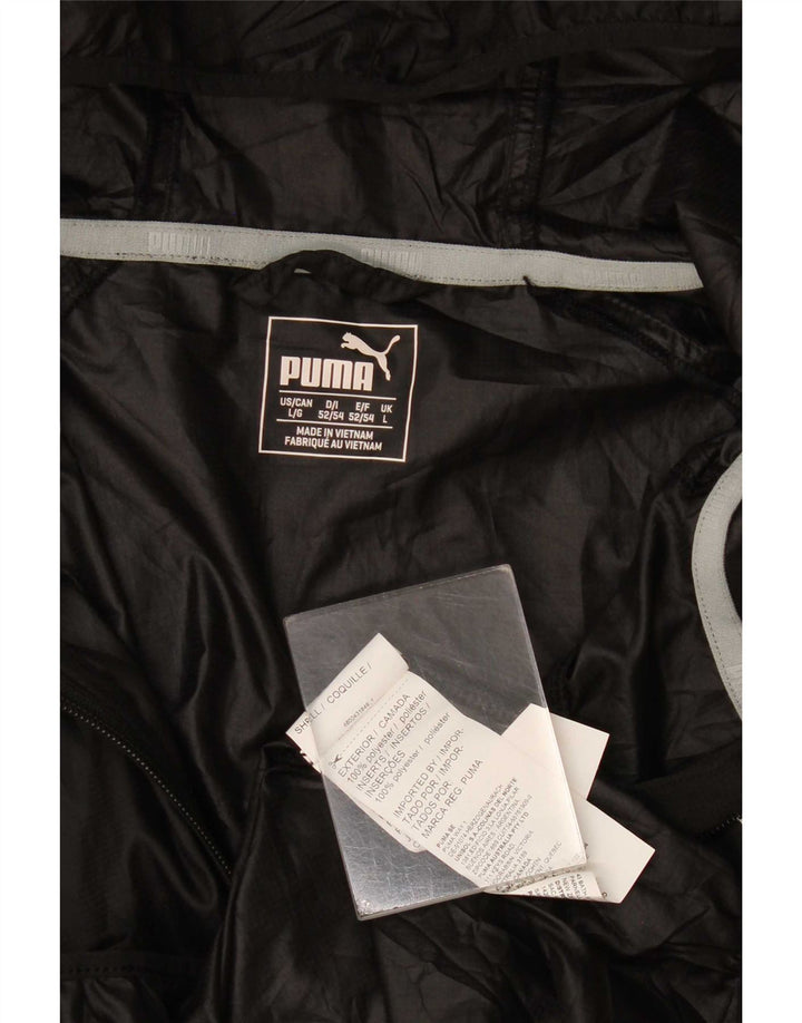 Jaqueta de chuva feminina com capuz Puma UK 16 grande poliéster preto