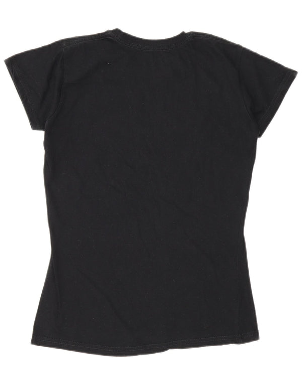 Hard Rock Cafe Womens New York Graphic T-Shirt Top UK 10 Small Black Cotton