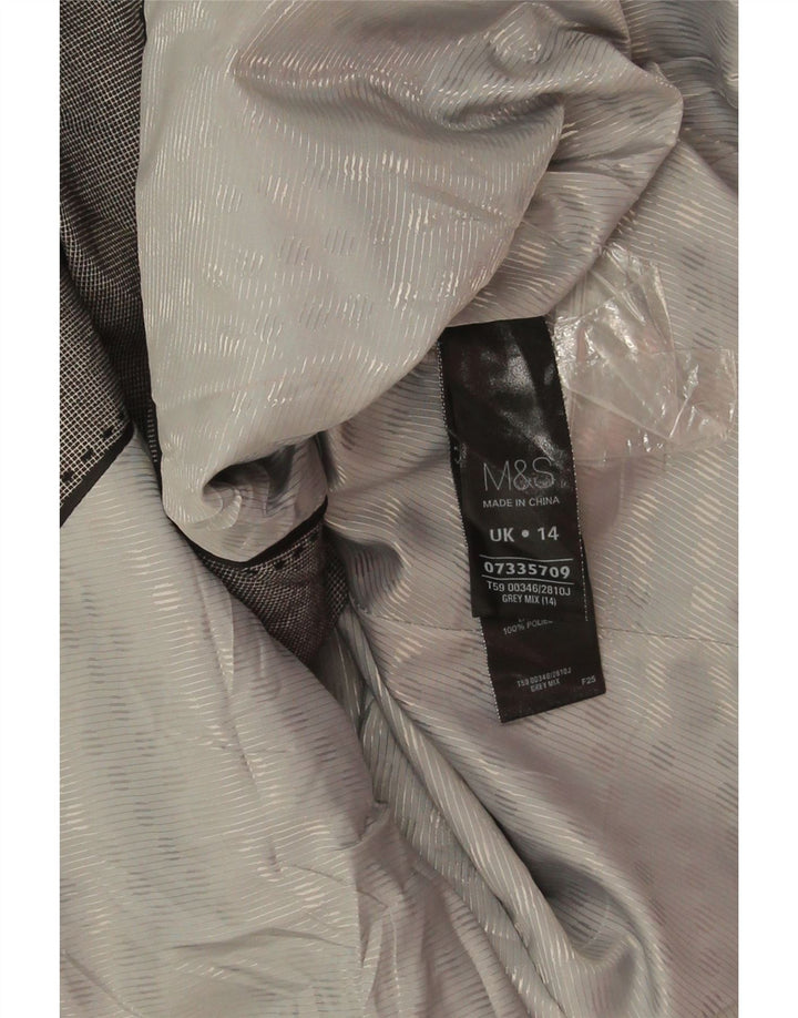 Jaqueta blazer feminina Marks & Spencer UK 14 grande bloco cinza