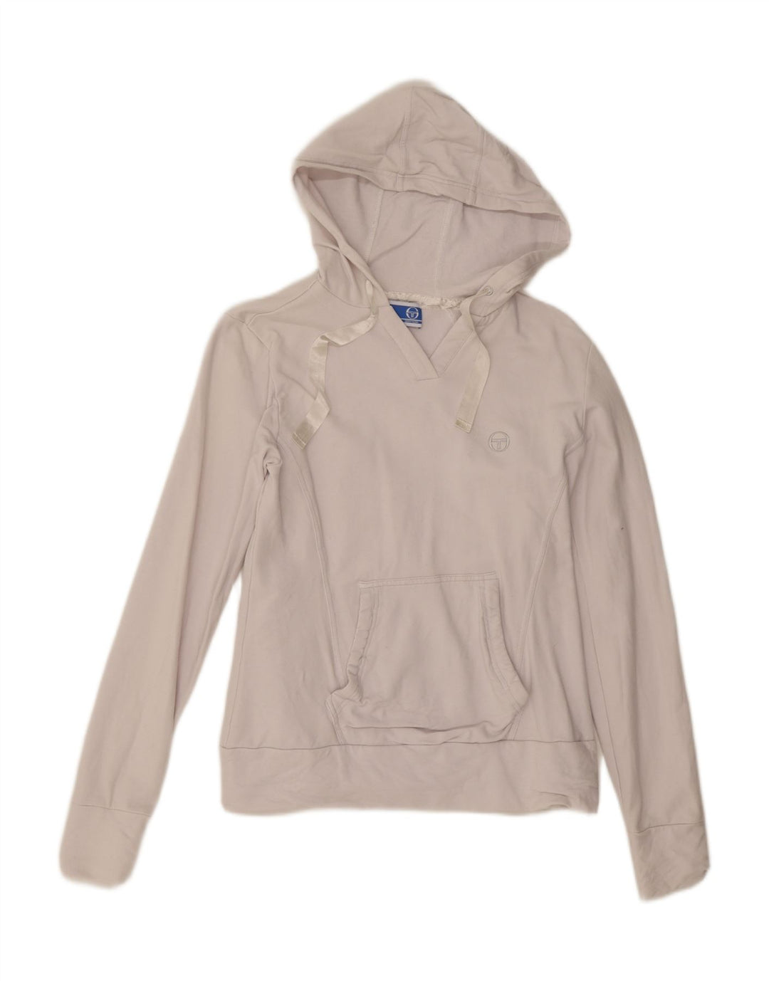 Sergio Tacchini moletom com capuz feminino IT 46 grande algodão branco