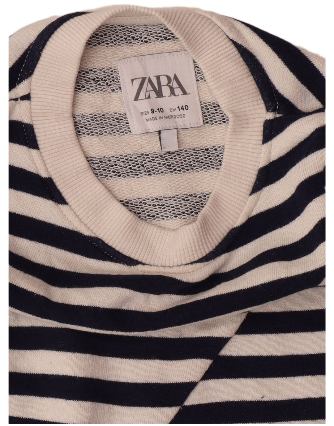 Zara Moletom Jumper Meninas 9-10 Anos Azul Marinho Listrado