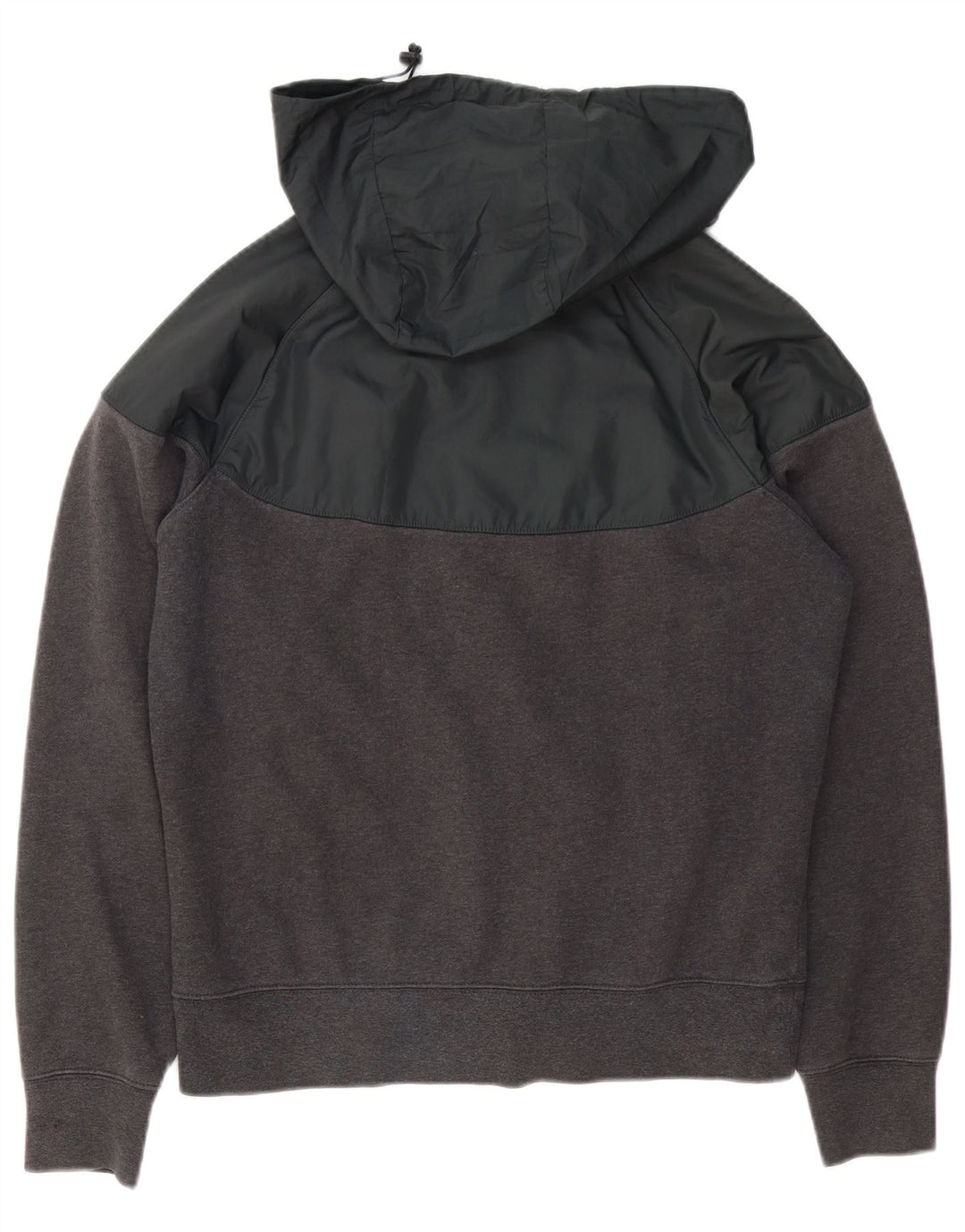 Suéter masculino Nike com capuz e zíper cinza médio algodão colorblock