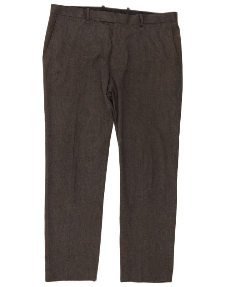 Calça Chino Masculina Slim Fit Marks & Spencer W38 L31 Poliéster Cinza