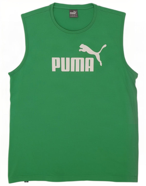 Puma Mens Graphic Vest Top Grande Verde