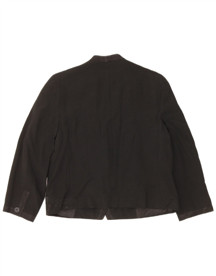 Jaqueta blazer feminina Perte by Krizia com 1 botão UK 16 grande acetato preto