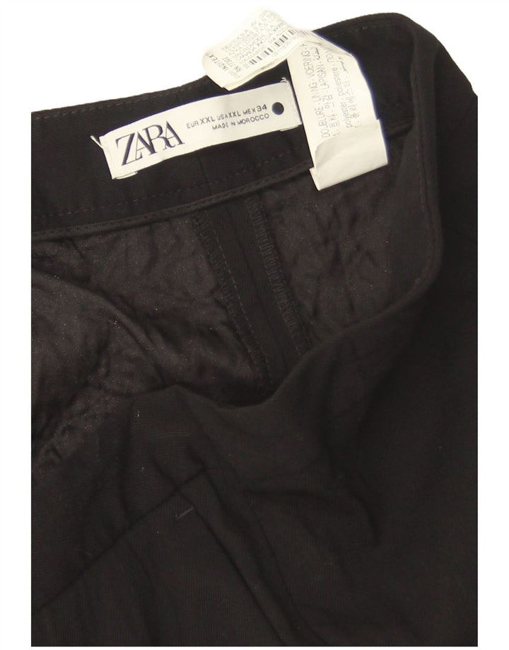 Zara Calça feminina casual bootcut 2XL W42 L31 poliéster preto