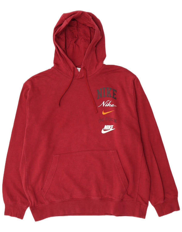 Nike masculino gráfico moletom com capuz XL Borgonha algodão