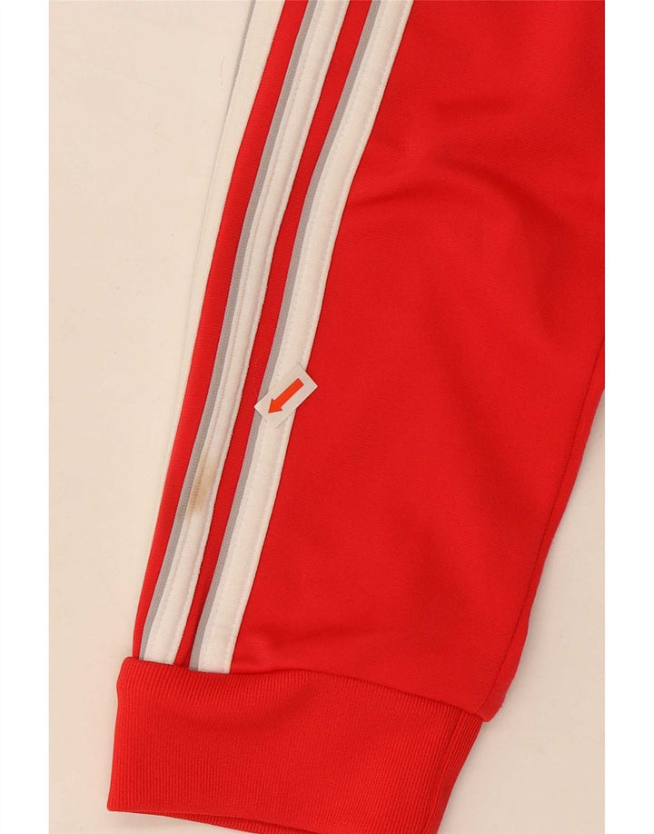 Adidas Womens Tracksuit Top Jacket UK 12 Médio Vermelho Poliéster