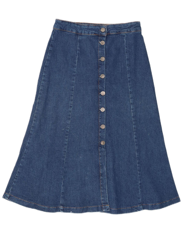 WHISTLES Womens Denim Skirt UK 10 Small W28  Blue Cotton
