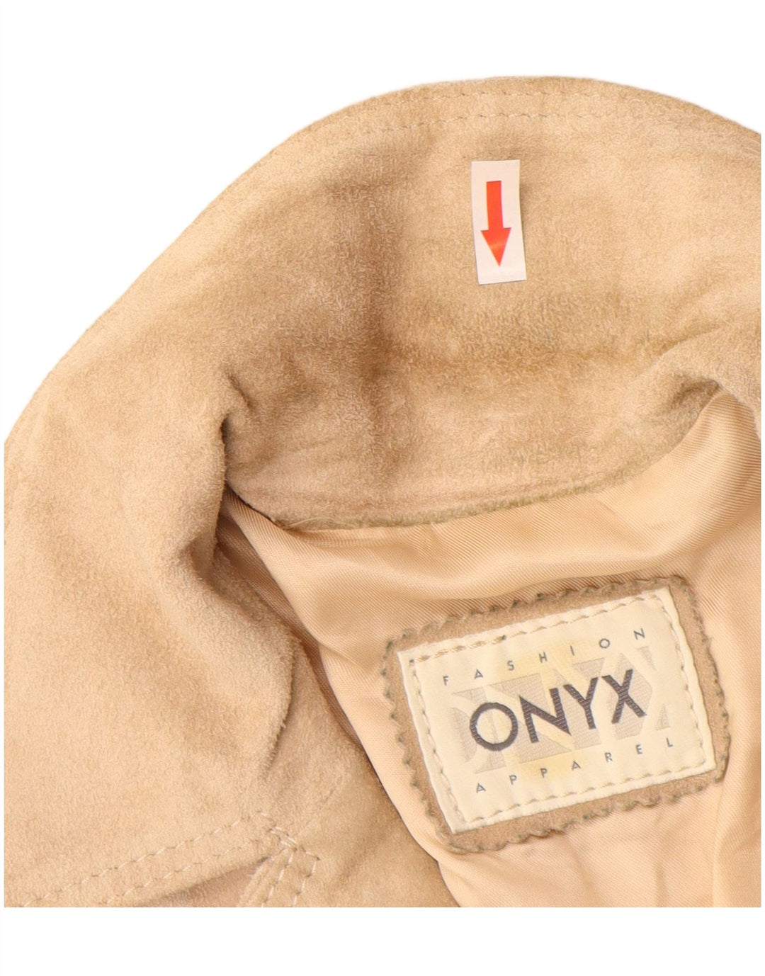 Jaqueta blazer feminina de camurça com 3 botões Onyx IT 44 couro bege médio