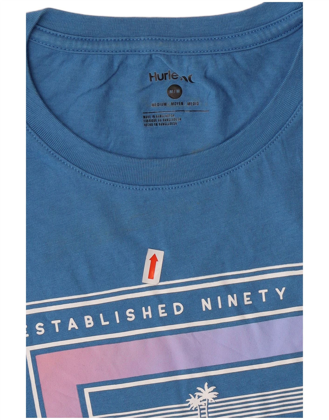 Camiseta gráfica masculina Hurley Top médio algodão azul