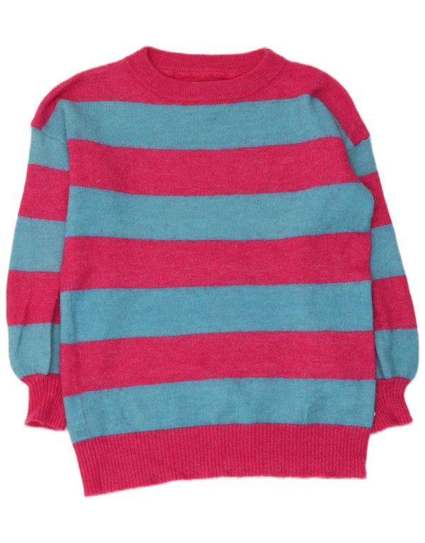 Jack Wills Womens Boat Neck Jumper Sweater UK 12 Medium Pink Striped