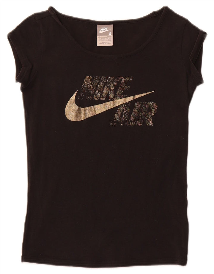 Camiseta feminina Nike Air Crop Graphic UK 8/10 pequena preta