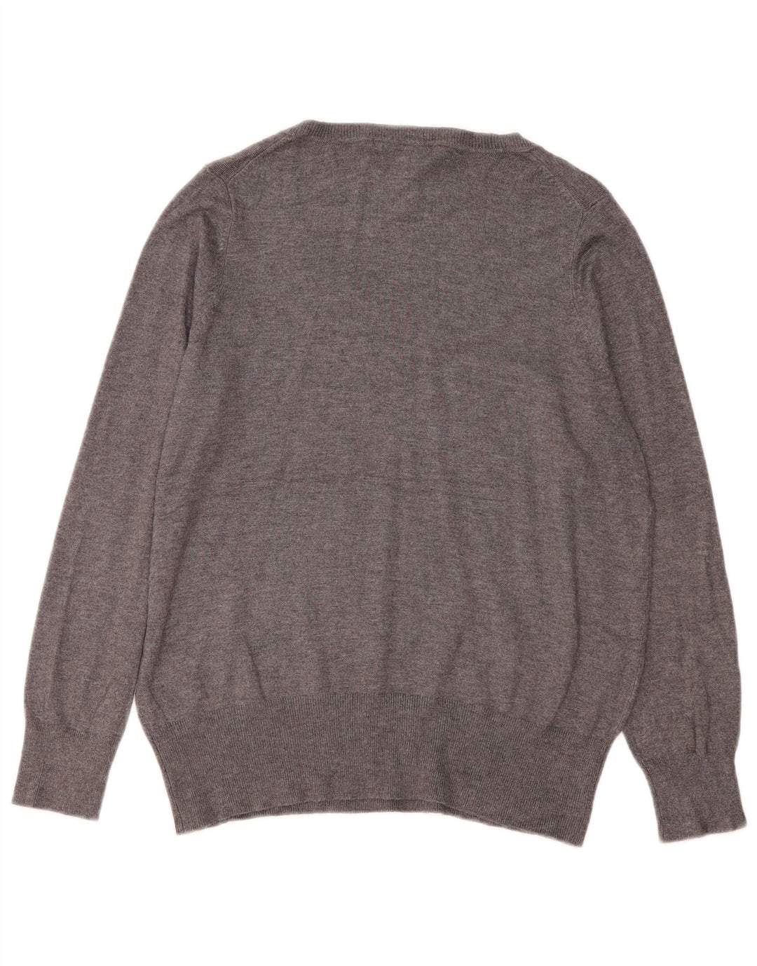 Suéter feminino Marks & Spencer com decote em V Reino Unido 16 grande viscose cinza