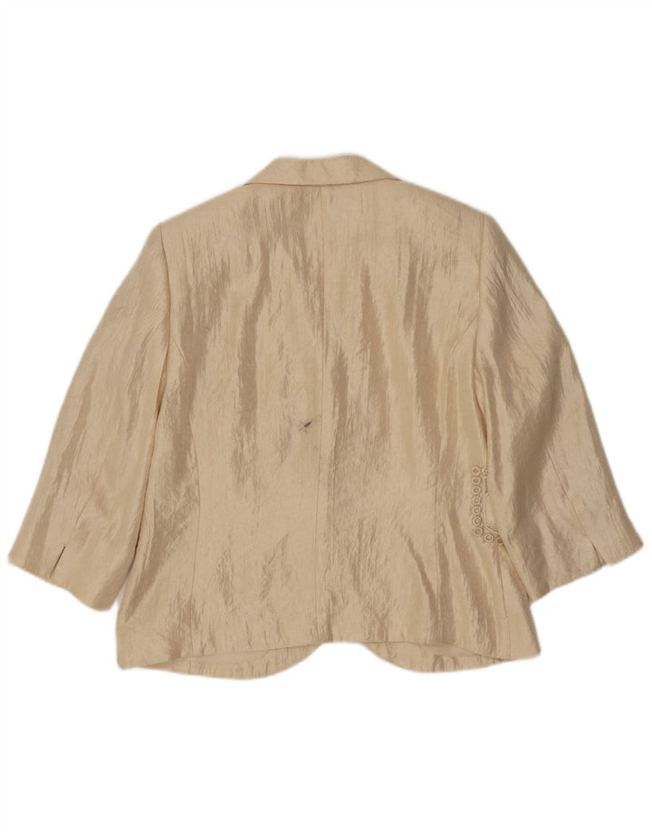 Jaqueta blazer feminina vintage manga 3/4 2 botões IT 42 bege médio