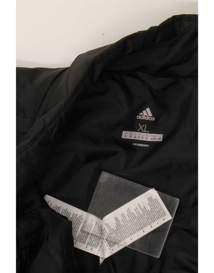 Jaqueta acolchoada masculina Adidas UK 42 XL poliéster preto
