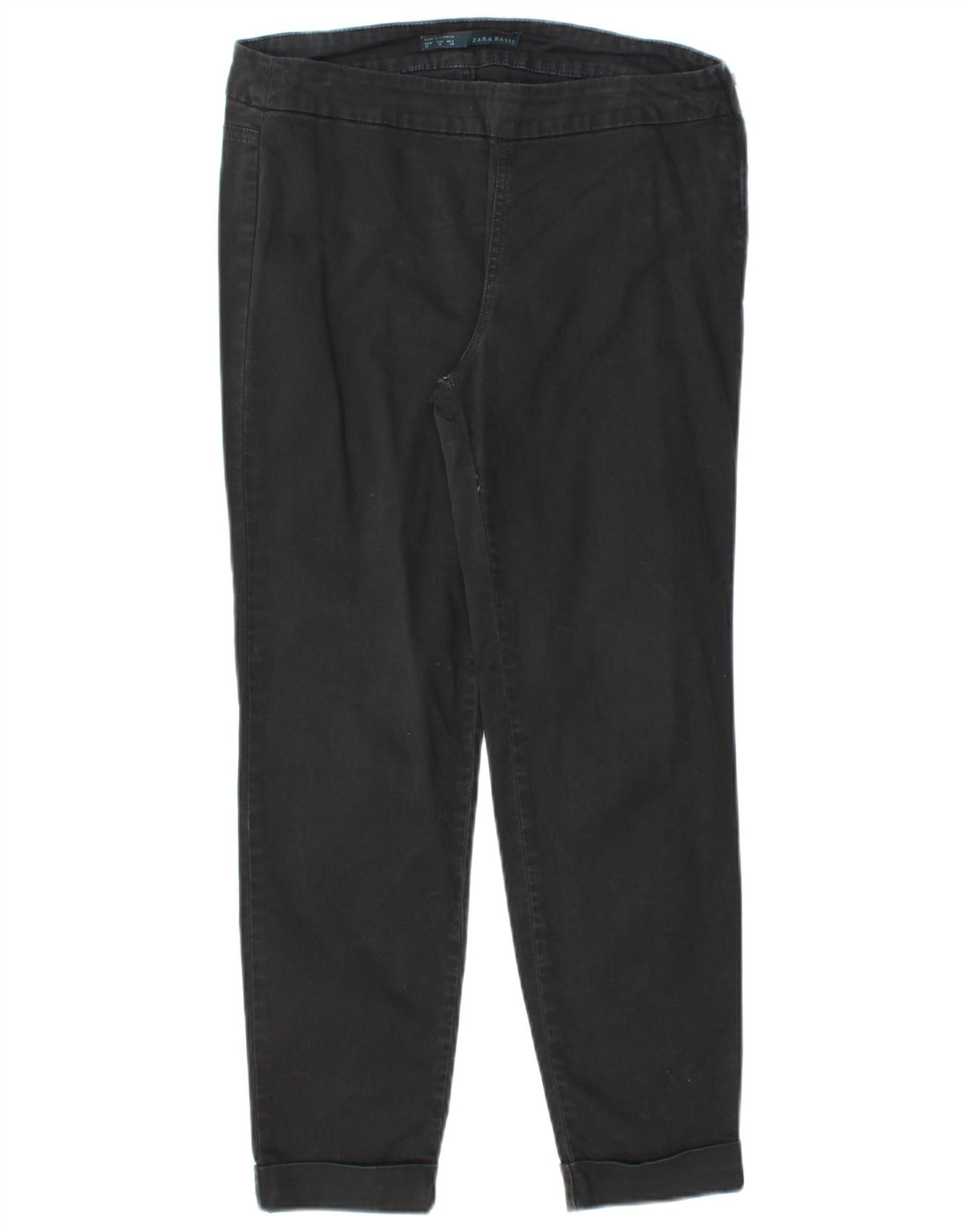 ZARA Calça feminina justa cortada média W30 L25 preta