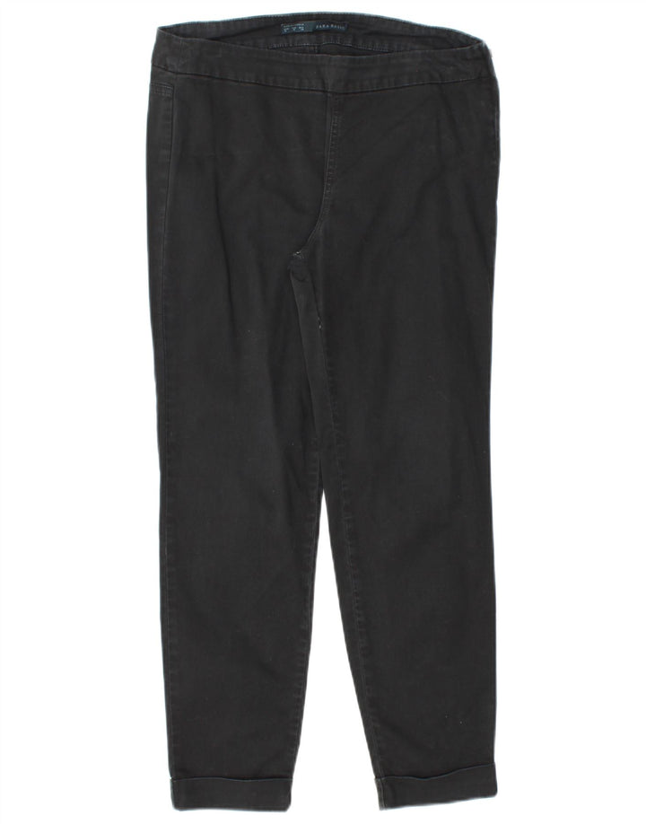 ZARA Calça feminina justa cortada média W30 L25 preta
