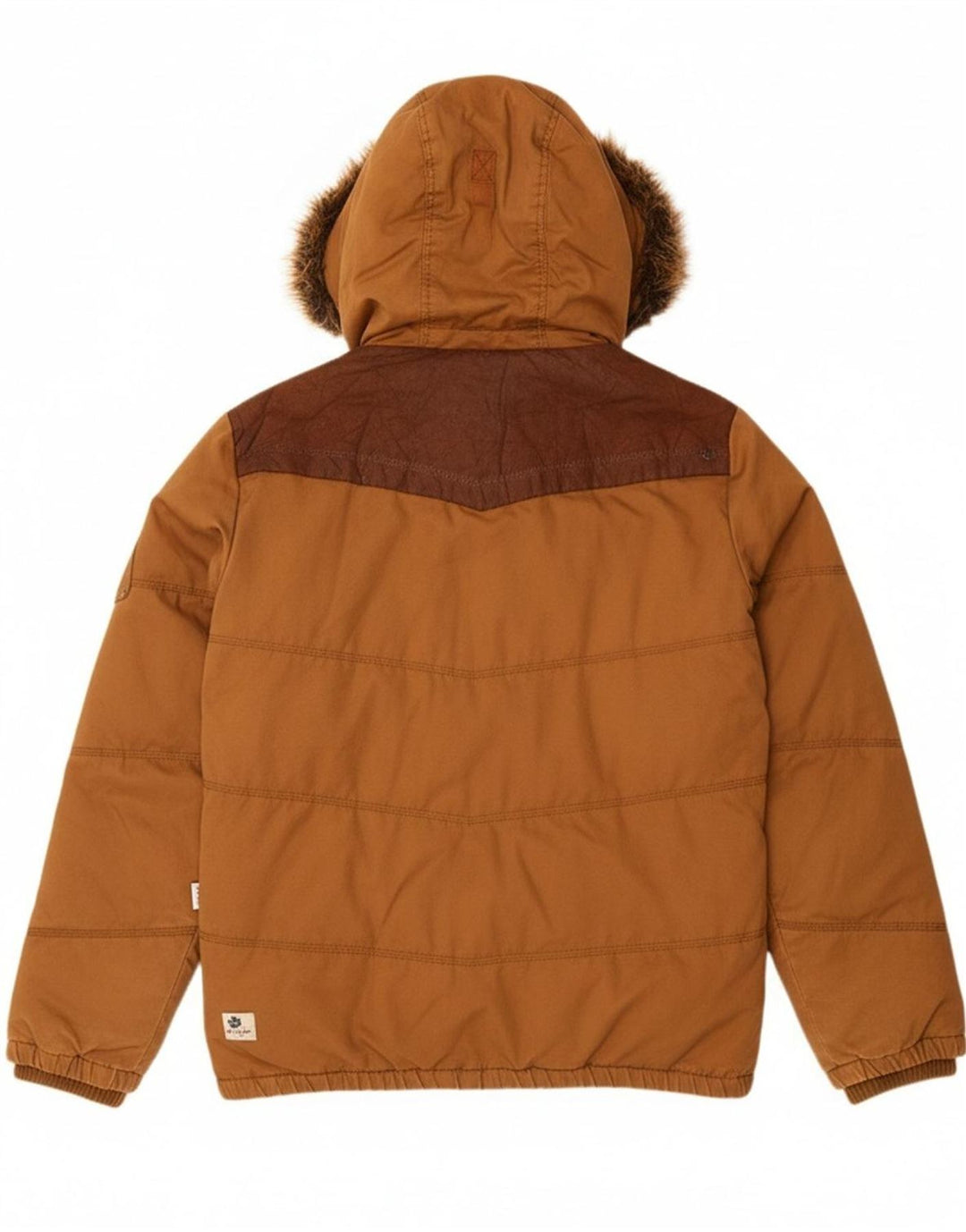 Jaqueta masculina acolchoada com capuz KHUJO UK 42 XL algodão marrom